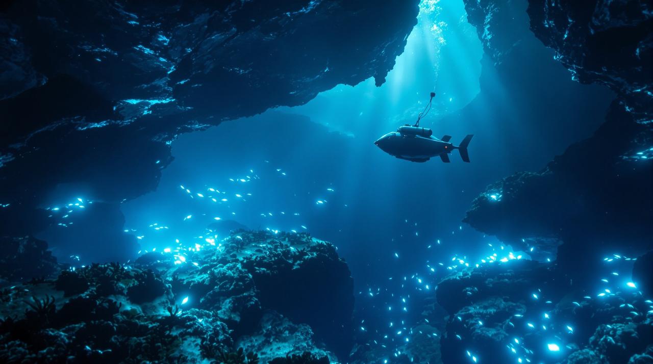 思古影视纪录片《深海探秘》深海潜水器探索未知生物的精彩画面
